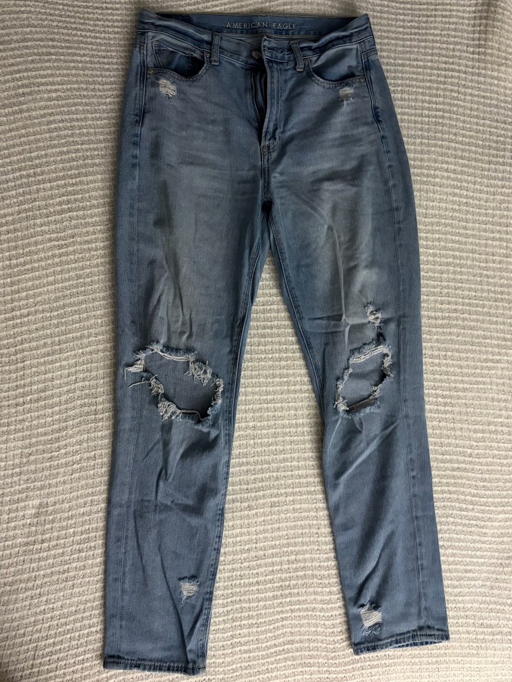 American Eagle Outfitters Light Blue Ripped Skinny Jeans